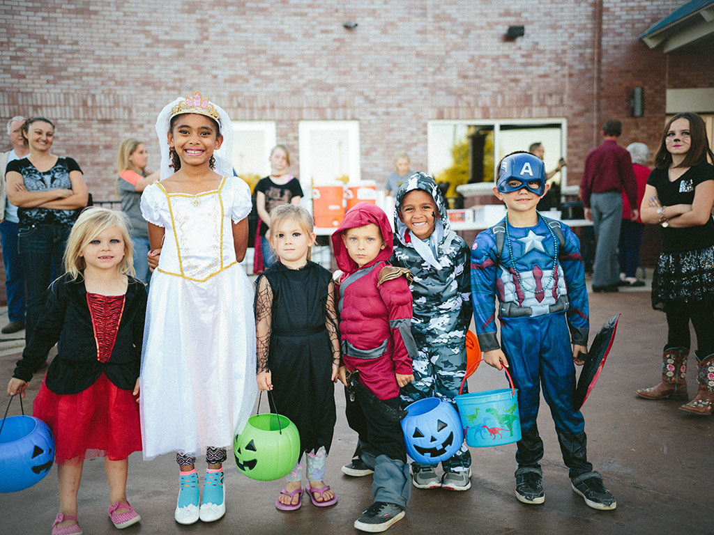 Trick or Treating in Downtown Hico, Texas