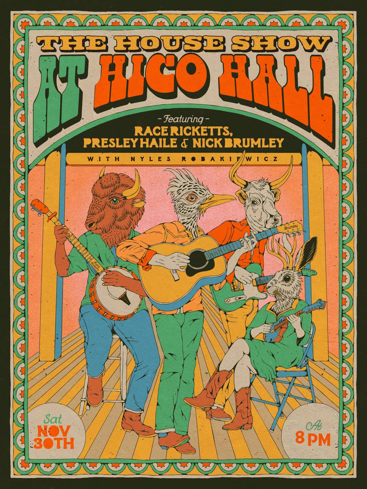 The House Show at HiCo Hall featuring Race Ricketts, Nick Brumley, & Presley Haile w/ Nyles Robakiewicz